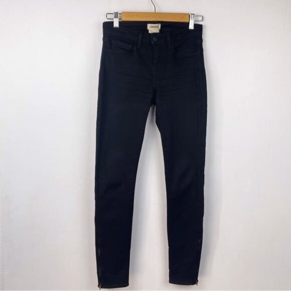 L'AGENCE Margot High-Rise Skinny Black Noir Jeans 24 - Picture 2 of 10
